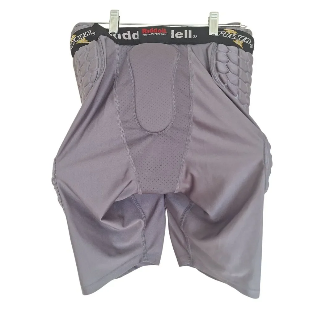 Riddell Padded Girdle Shorts Mens Medium Gray Power Football Compression RGWPWT